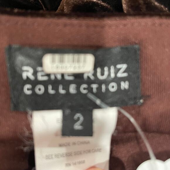 Rene Ruiz Velvet Midi Dress in Brown Size 2 - Picture 6 of 10